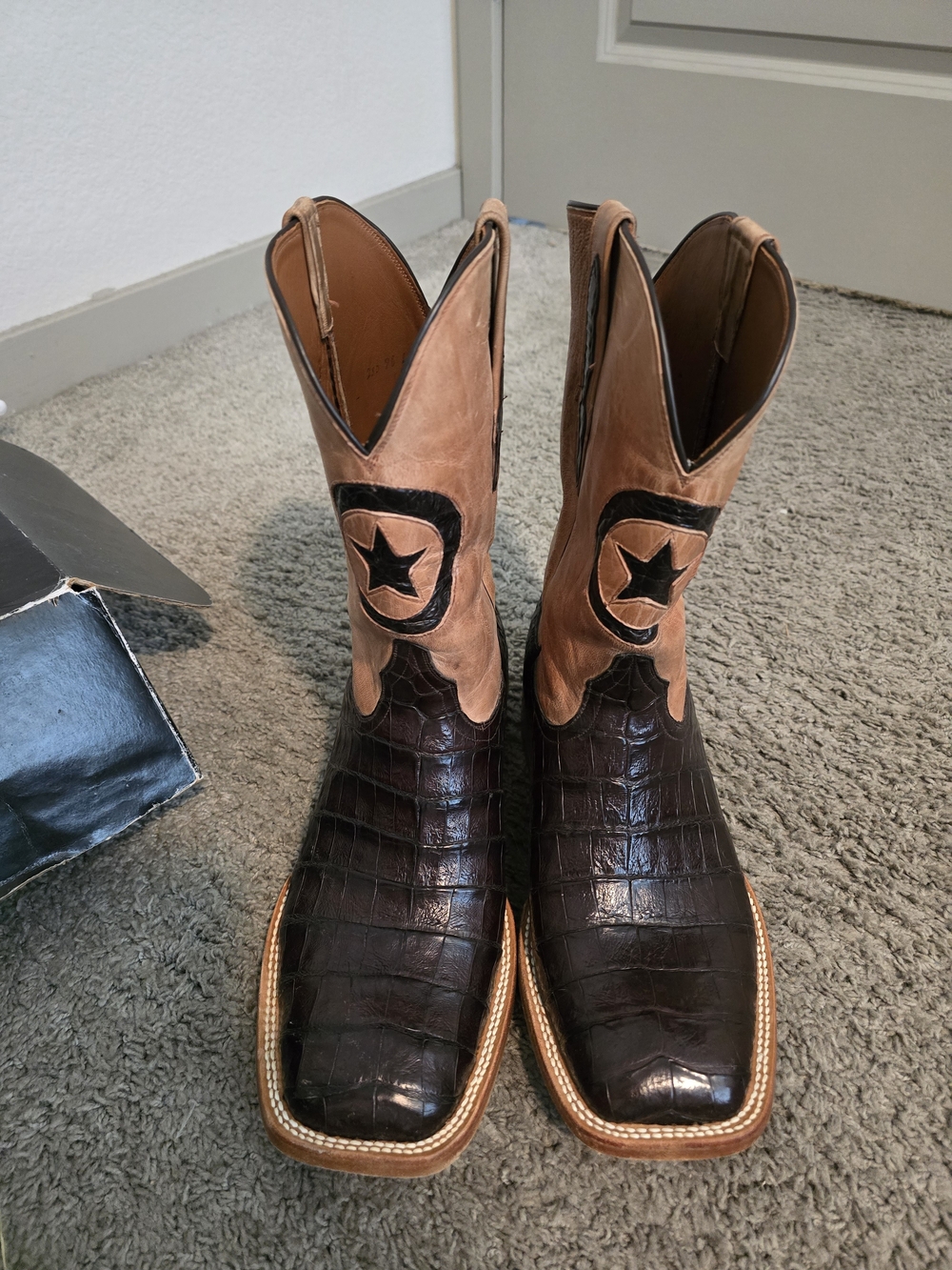 Handmade Black Jack Caiman Cowboy Boots